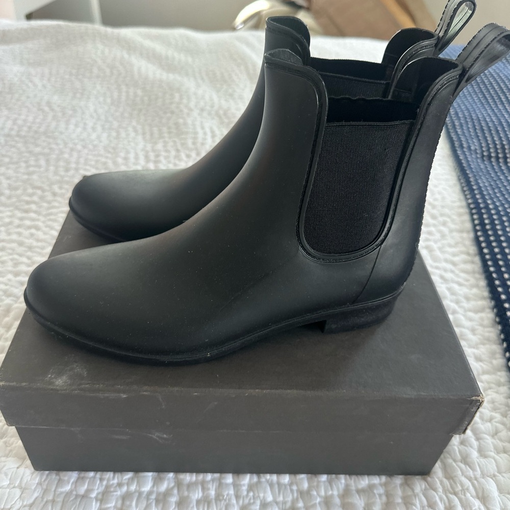 Jcrew Matte Black Chelsea Rain Boots